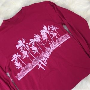 80s Long Sleeve Hawaii Tropical Scene Tee